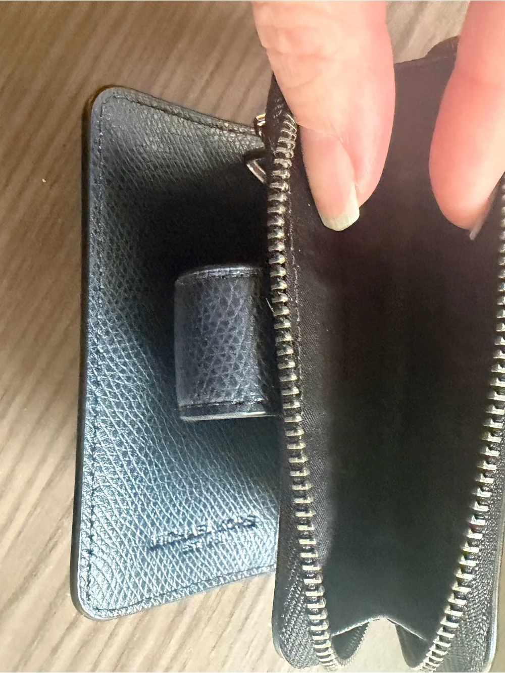 Michael Kors Navy Saffiano Card Holder Wallet with Snap